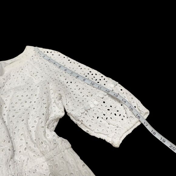 Vince Camuto Cotton Eyelet Tasseled Drawstring Dress Size 10 - Picture 15 of 16